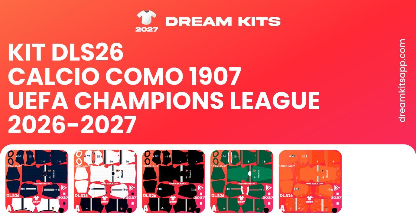 Calcio Como 1907 Kits UEFA Champions League 2026-2027 DLS26
