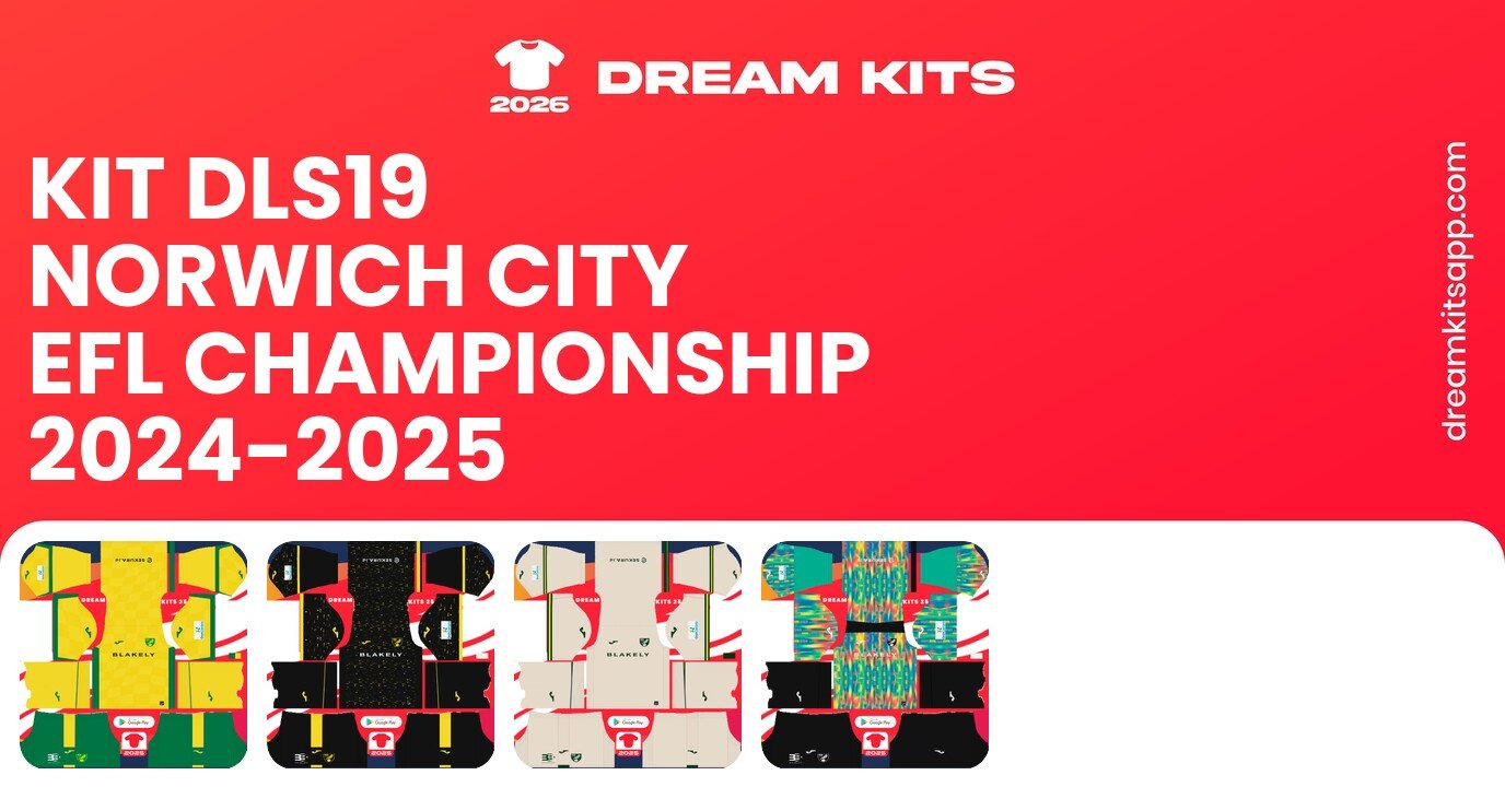 Norwich City Kits EFL Championship 2024-2025 DLS19