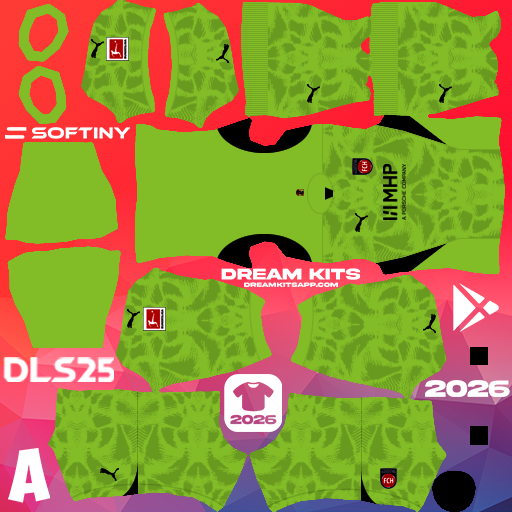 Kit / Uniforme POR Visita 1. FC Heidenheim 2025-2026 Dream League Soccer / DLS 2025 512x512 PNG