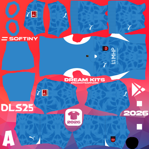 Kit / Uniforme POR Tercero 1. FC Heidenheim 2025-2026 Dream League Soccer / DLS 2025 512x512 PNG