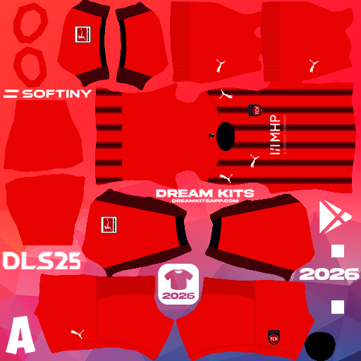 Kit Home 1. FC Heidenheim 2025-2026 Dream League Soccer / DLS 2025 512x512 PNG