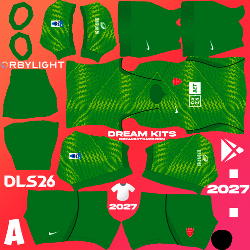 Kit / Equipamento Goleiro Terceiro AC Monza 2026-2027 Dream League Soccer / DLS 2026 512x512 PNG