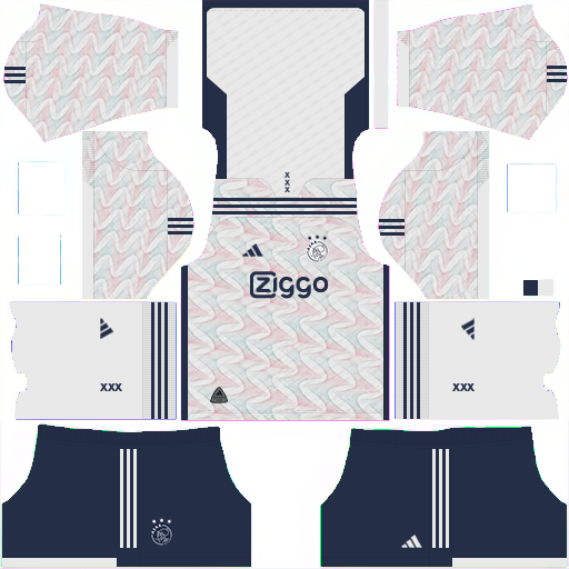 Kit / Uniforme Visitante AFC Ajax 2023-2024 Dream League Soccer 2019 / FTS