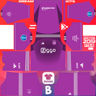 Kit GK Away AFC Ajax 2025-2026 Dream League Soccer 2019 DLS / FTS 512x512 PNG