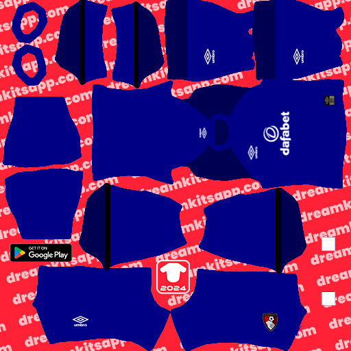 Kit / Uniforme POR Tercero AFC Bournemouth 2023-2024 Dream League Soccer 2024