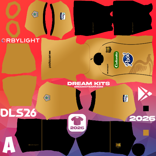 Kit Home Águilas Doradas 2026 Dream League Soccer / DLS 2026 512x512 PNG