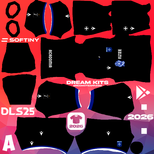 Kit / Equipamento Visitante AJ Auxerre 2025-2026 Dream League Soccer / DLS 2025 512x512 PNG
