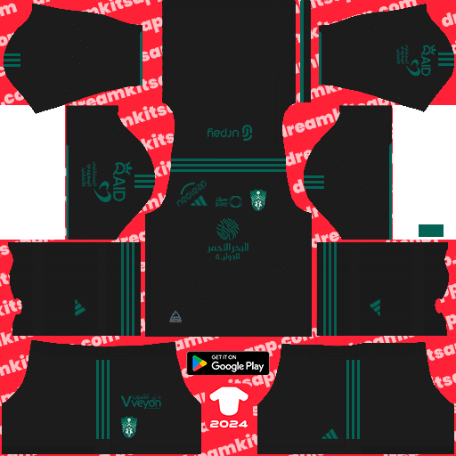 Kit / Uniforme Tercero Al Ahli Saudi 2023-2024 Dream League Soccer 2019 / FTS