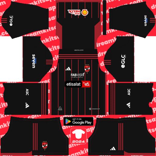 Kit / Uniforme Visitante Al Ahly Sc 2023-2024 Dream League Soccer 2019 / FTS