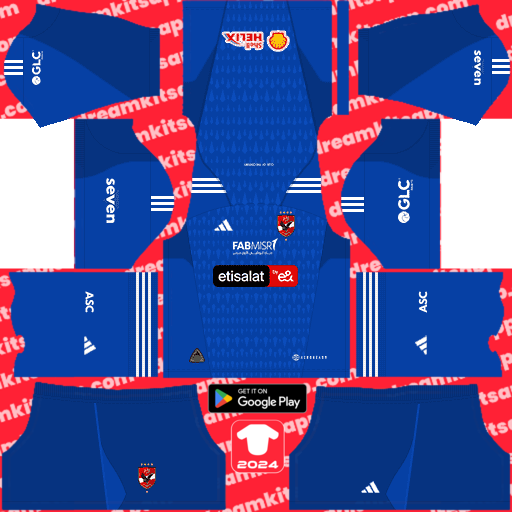 Kit / Uniforme POR Visitante Al Ahly Sc 2023-2024 Dream League Soccer 2019 / FTS