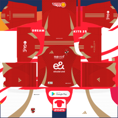 Kit Home Al Ahly Sc 2024-2025 Dream League Soccer 2019 / FTS