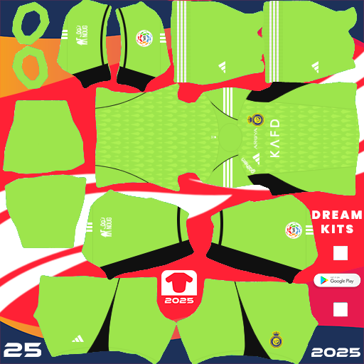 Kit / Uniforme POR Visitante Al-Nassr 2024-2025 Dream League Soccer 2025