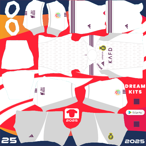 Kit / Uniforme POR Tercero Al-Nassr 2024-2025 Dream League Soccer 2025