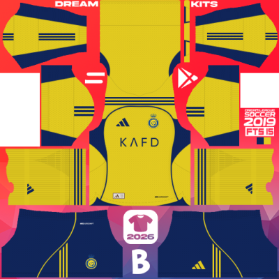 Kit Home Al-Nassr 2025-2026 Dream League Soccer 2019 DLS / FTS