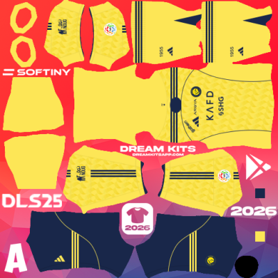 Kit / Uniforme Local Al-Nassr 2025-2026 Dream League Soccer / DLS 2025