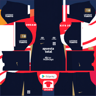 Kit Away Alianza Lima 2025 Dream League Soccer 2019 / FTS