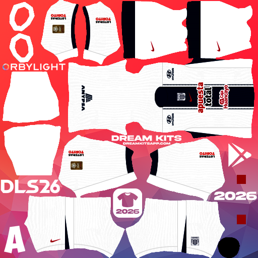Kit / Equipamento Visitante Alianza Lima 2026 Dream League Soccer / DLS 2026 512x512 PNG