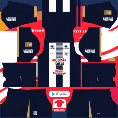 Kit Home Alianza Lima 2025 Dream League Soccer 2019 / FTS