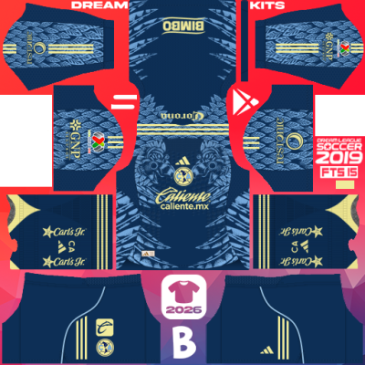 Kit / Equipamento Visitante America 2025-2026 Dream League Soccer 2019 DLS / FTS