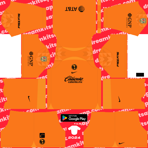 Kit / Uniforme POR Visitante America 2023-2024 Dream League Soccer 2019 / FTS