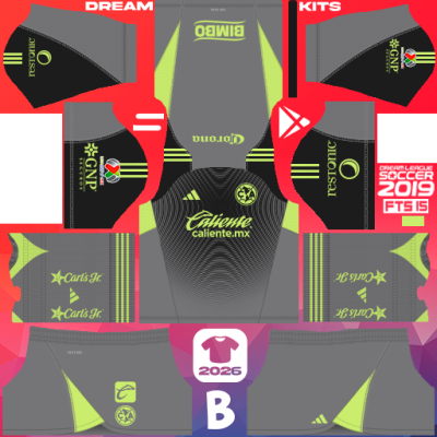Kit / Equipamento GOL Visitante America 2025-2026 Dream League Soccer 2019 DLS / FTS
