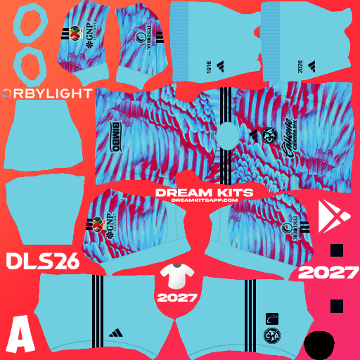 Kit / Equipamento Goleiro Titular America 2026-2027 Dream League Soccer / DLS 2026 512x512 PNG