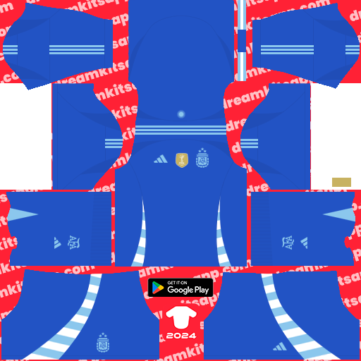 Argentina Away kit 2024 Dream League Soccer 2019 / FTS