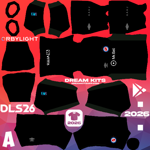 Kit / Uniforme Portero Visita Argentinos Juniors 2026 Dream League Soccer / DLS 2026 512x512 PNG