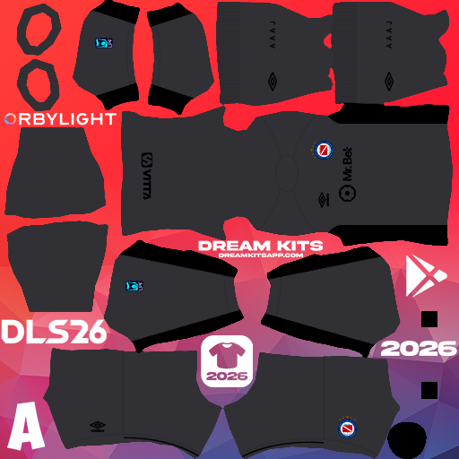 Kit / Uniforme Portero Local Argentinos Juniors 2026 Dream League Soccer / DLS 2026 512x512 PNG