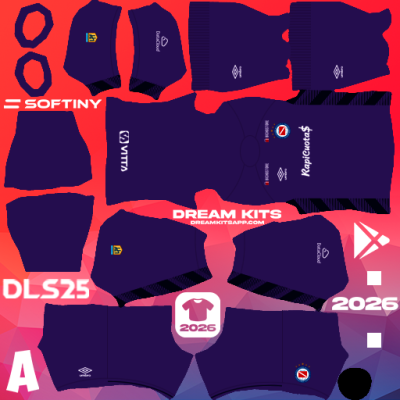 Kit / Uniforme POR Tercero Argentinos Juniors 2025 Dream League Soccer / DLS 2025 512x512 PNG