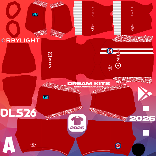 Kit / Uniforme Local Argentinos Juniors 2026 Dream League Soccer / DLS 2026 512x512 PNG