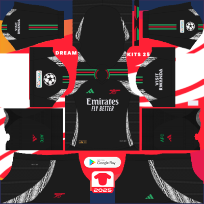 Arsenal Away kit 2024-2025 Dream League Soccer 2019 / FTS