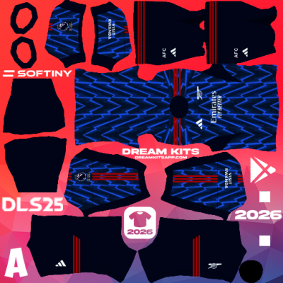 Kit Away Arsenal 2025-2026 Dream League Soccer / DLS 2025