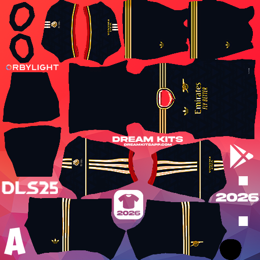 Kit Away Arsenal 2026-2027 Dream League Soccer / DLS 2026 512x512 PNG