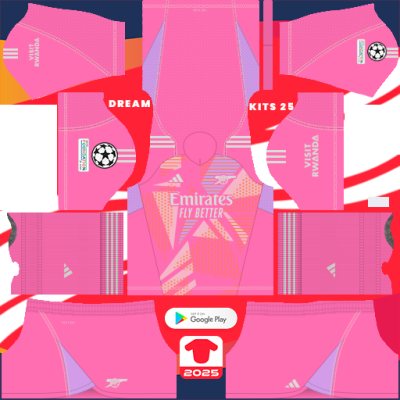 Arsenal GK Away kit 2024-2025 Dream League Soccer 2019 / FTS