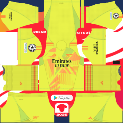 Arsenal GK Home kit 2024-2025 Dream League Soccer 2019 / FTS