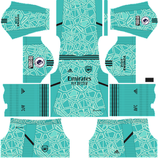 Arsenal GK Third kit 2022-2023 Dream League Soccer 2019 / FTS