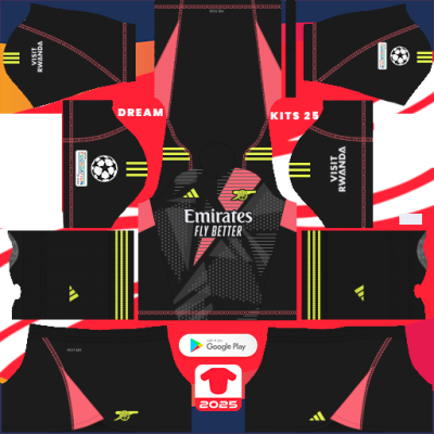 Arsenal GK Third kit 2024-2025 Dream League Soccer 2019 / FTS