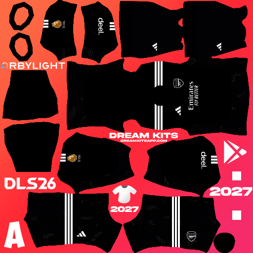 Kit / Equipamento Goleiro Terceiro Arsenal 2026-2027 Dream League Soccer / DLS 2026 512x512 PNG