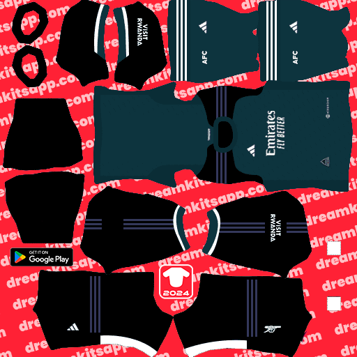 Arsenal Third kit 2023-2024 Dream League Soccer 2025