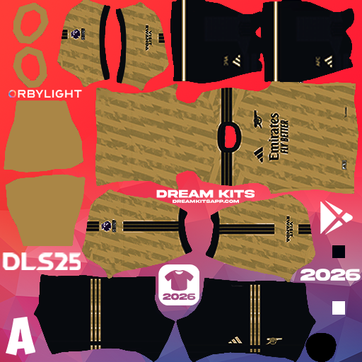Kit Third Arsenal 2026-2027 Dream League Soccer / DLS 2026 512x512 PNG
