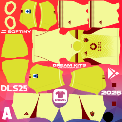 Kit GK Away AS Roma 2025-2026 Dream League Soccer / DLS 2025