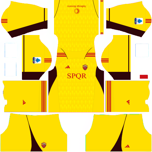 Kit / Uniforme POR Local AS Roma 2023-2024 Dream League Soccer 2019 / FTS