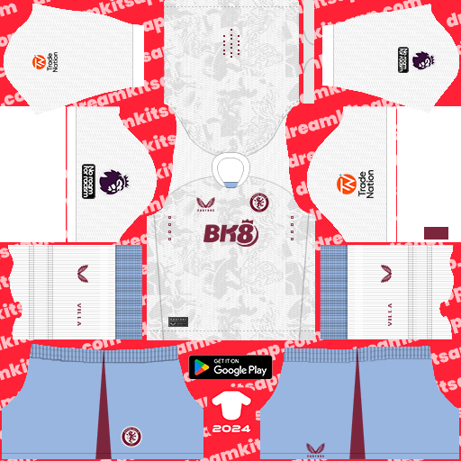 Aston Villa Away kit 2023-2024 Dream League Soccer 2019 / FTS