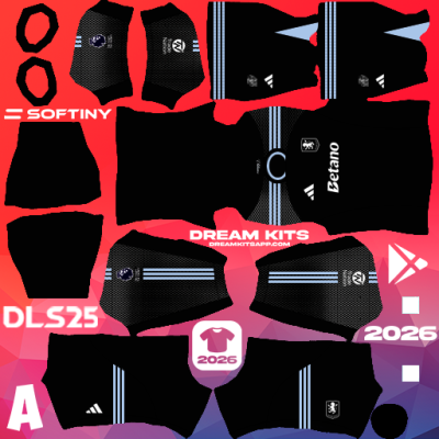 Kit / Uniforme Visita Aston Villa 2025-2026 Dream League Soccer / DLS 2025