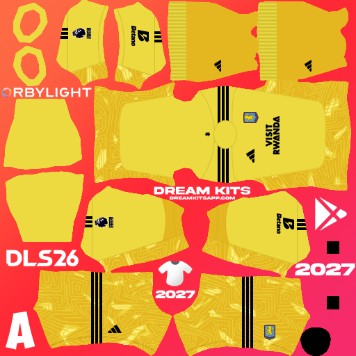 Kit / Equipamento Goleiro Titular Aston Villa 2026-2027 Dream League Soccer / DLS 2026 512x512 PNG