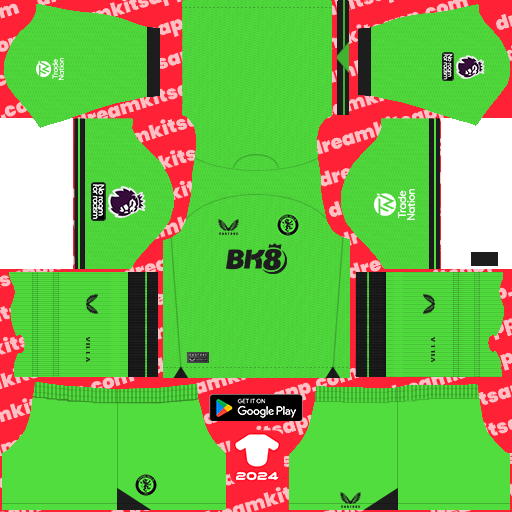 Aston Villa GK Third kit 2023-2024 Dream League Soccer 2019 / FTS