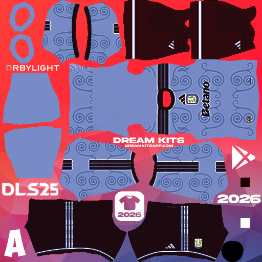 Kit / Équipement Troisième Aston Villa 2026-2027 Dream League Soccer / DLS 2026 512x512 PNG