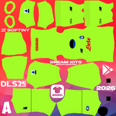 Kit / Uniforme POR Local Atalanta BC 2025-2026 Dream League Soccer / DLS 2025 512x512 PNG