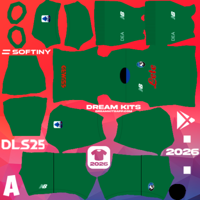Kit / Uniforme POR Tercero Atalanta BC 2025-2026 Dream League Soccer / DLS 2025 512x512 PNG